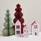 Hello Honey® White & Red Hand-Painted Paper Mache House Set